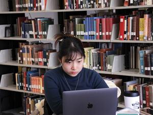 Student on computer